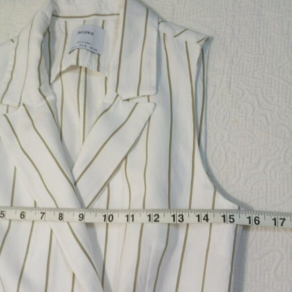 Bershka White & Black Striped Sleeveless Blazer Dress Womens S Midi - Picture 12 of 14